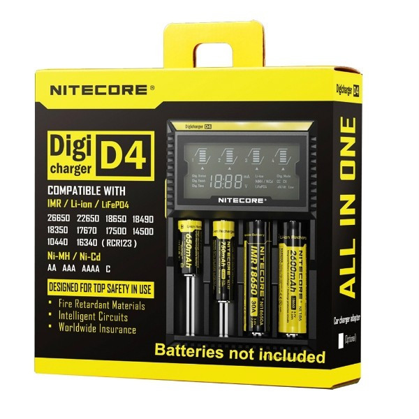 Nitecore D4EU Digicharger D4 Li-ion Charger EU Version with LCD Display 100-240V Li-Ion Nitecore D4 EU е универсално интелиг Nitecore D4EU Digicharger D4 Li-ion Charger EU Version with LCD Display 100-240V Li-Ion Nitecore D4 EU е универсално интелиг