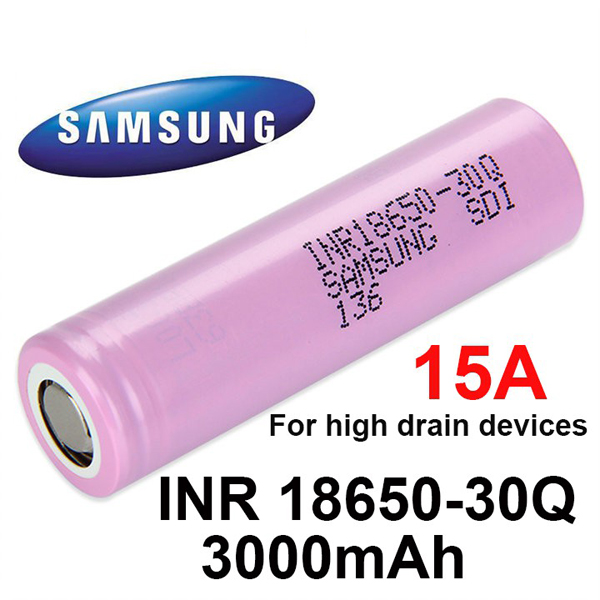Акумулаторна батерия INR18650-30Q 3000 mAh 3.7V Li-Ion SAMSUNG INR18650-30Q, 3000mAh 18650 Li-Ion акумулаторна батерия Акумулаторна батерия INR18650-30Q 3000 mAh 3.7V Li-Ion SAMSUNG INR18650-30Q, 3000mAh 18650 Li-Ion акумулаторна батерия