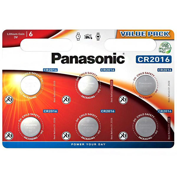 Батерия PANASONIC CR2016, DL2016, BR2016, 2016 3V Литиева батерия PANASONIC CR2016 3V
