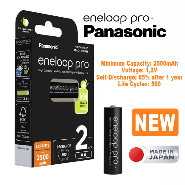 Новите Акумулаторни батерии Panasonic Eneloop Pro HR06 AA NiMH 2500 mAh 1.2 V Новите Акумулаторни батерии Panasonic Eneloop Pro HR06 AA NiMH 2500 mAh 1.2 V