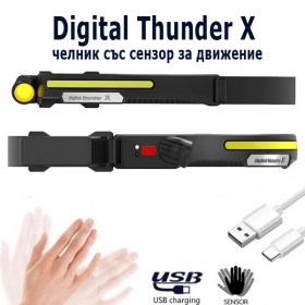 Digital Thunder X челник със сензор за движение, 350 лумена, акумулаторна батерия