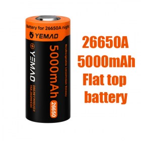 Батерия 26650A YEMAO 5000mAh 4.2V Flat Top – литиево-йонна акумулаторна клетка