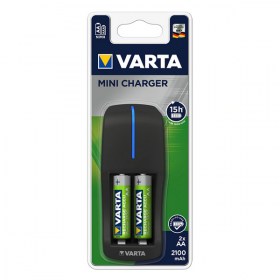 Зарядно устройство VARTA MINI CHARGER с компелкт от 2 броя батерии AA 2100mAh 1.2V предварително заредени