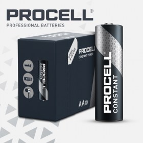 Батерии Duracell Procell Constant Alkaline Power AA, LR6, PC1500, 1.5V 3,125 mAh Комплект от 10 броя батерии Индустриалните батерии Procell Alkaline Constant Power AA са идеални за захран