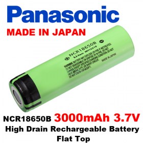 Батерия PANASONIC NCR18650B 3000mAh 3.7V High Drain Rechargeable Battery Flat Top Произведена в Япония Panasonic NCR 18650 B 3000mAm 3.7V Li-Ion акумулаторна батерия И