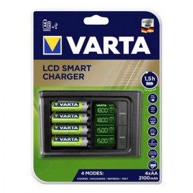 zaryadno-ustroistvo-varta-lcd-smart-v-komplekt-s-4-baterii-varta-2100mah-aa-1.2v-s-mnozhestvo-funktzii-za-bezopasnost-i-vazmozhnost-na-zarezhdane-ot-1-do-4-baterii-aa-i-aaa